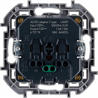 Розетка 1-м СП Inspiria 16А IP20 250В 2P+E немецк. стандарт с заряд. устройством USB тип C 1.5А 5В м в Максэлектро