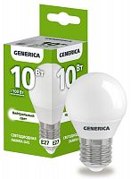Лампа светодиодная G45 10Вт шар 4000К E27 230В GENERICA LL-G45-10-230-40-E27-G в Максэлектро