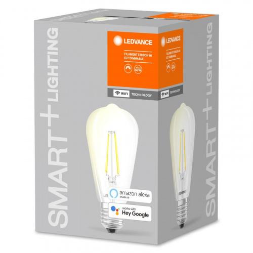 Лампа светодиодная SMART+ Filament Edison Dimmable 60 5.5Вт E27 LEDVANCE 4058075528277 в Максэлектро