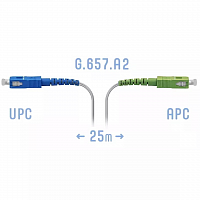 Патчкорд оптический FTTH SC/APC-SC/UPC, кабель 604-02-01W, 25 метров в Максэлектро