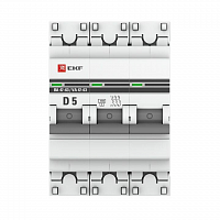 Выключатель автоматический модульный 3п D 5А 4.5кА ВА 47-63 PROxima EKF mcb4763-3-05D-pro в Максэлектро