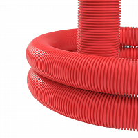 Труба гибкая двустенная 110мм для кабельной канализации красная (100м) бухта в Максэлектро