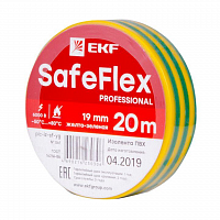 Изолента ПВХ 19мм (рул.20м) желт./зел. SafeFlex EKF plc-iz-sf-yg в Максэлектро