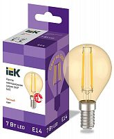 Лампа светодиодная филаментная 360° 7Вт G45 шар 2700К E14 230В золото IEK LLF-G45-7-230-30-E14-CLG в Максэлектро
