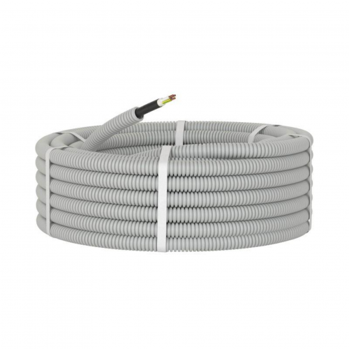 Труба гофрированная ПВХ гибкая d16мм с кабелем ВВГнг(А)-LS 3х1.5 РЭК ГОСТ+ сер. (уп.50м) DKC 9L91650 в Максэлектро