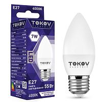 Лампа светодиодная 7Вт С37 4000К Е27 176-264В TOKOV ELECTRIC TKE-C37-E27-7-4K в Максэлектро