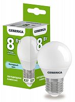 Лампа светодиодная G45 8Вт шар 6500К E27 230В GENERICA LL-G45-08-230-65-E27-G в Максэлектро