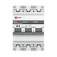 Выключатель автоматический модульный 3п B 6А 4.5кА ВА 47-63 PROxima EKF mcb4763-3-06B-pro в Максэлектро