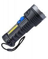 Фонарь аккумуляторный ручной LED 3Вт + COB 3Вт аккум. Li-ion 18650 1.2А.ч индикатор USB-шнур ABS-пластик КОСМОС KOS115Lit в Максэлектро