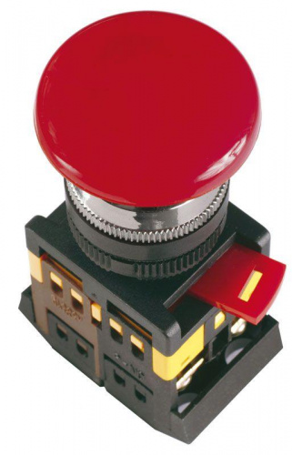 Кнопка "Грибок" AEAL-22 d22мм 1з+1р 240В с фиксацией красн. IEK BBG60-AEAL-K04 в Максэлектро