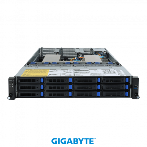 Платформа Gigabyte 2U R282-Z90, До двух процессоров AMD EPYC 7003, DDR4, 8x3,5"/2,5" SATA/SAS, 4x3.5"/2,5 SATA, 2x1000Base-T в Максэлектро