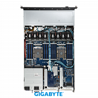 Платформа Gigabyte 1U R181-NA0, До двух процессоров Intel Xeon Scalable Gen2, DDR4, 10x2,5" U.2 NVMe, 2x1000Base-T в Максэлектро