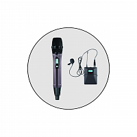 Система двухканальная радиомикрофонная ITC T-521UT, приёмник +1 ручной+1 петличный микрофоны в Максэлектро
