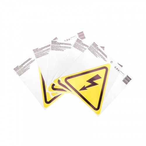Наклейка знак электробезопасности "Опасность поражения электротоком" 200х200х200мм Rexant 56-0006 в Максэлектро