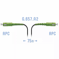 Патчкорд оптический FTTH SC/APC, кабель 604-02-01, 75 метров в Максэлектро