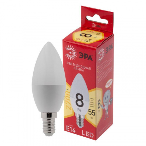 Лампа светодиодная RED LINE LED B35-8W-827-E14 R 8Вт B35 свеча 2700К тепл. бел. E14 Эра Б0050694 в Максэлектро