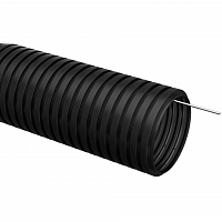 Труба гофрированная ПНД d16мм с протяжкой черн. (уп.100м) IEK CTG20-16-K02-100-1 в Максэлектро