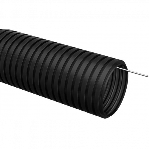 Труба гофрированная ПНД d25мм с протяжкой черн. (уп.10м) IEK CTG20-25-K02-010-1 в Максэлектро