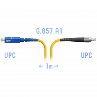 Патчкорд оптический B-Optix FC/UPC-SC/UPC SM G.657.A1 1 метр в Максэлектро