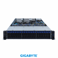 Платформа Gigabyte 2U R282-2O0, До двух процессоров Intel  Xeon Scalable Gen3, DDR4, 24x2,5" HDD SATA/SAS, 2x1000Base-T в Максэлектро