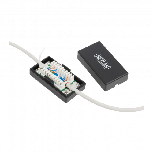 Кабельный соединитель NETLAN IDC-IDC, Кат.5e (Класс D), 100МГц, KRONE, T568A/B, неэкранированный, черный, уп-ка 10шт. в Максэлектро