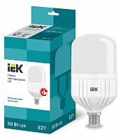 Лампа светодиодная HP 50Вт 4000К нейтр. бел. E27 230В IEK LLE-HP-50-230-40-E27 в Максэлектро