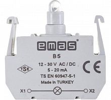 Блок-контакт подсветки с бел. светодиодом 12-30В перем. и пост. тока EMAS B5 в Максэлектро